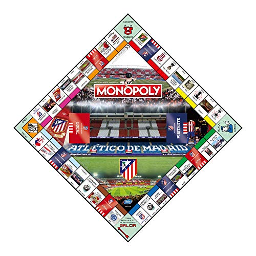 Monopoly del Atlético de Madrid (2ª Edición) - Juego de Mesa de las Propiedades Inmobiliarias - Versión en Español