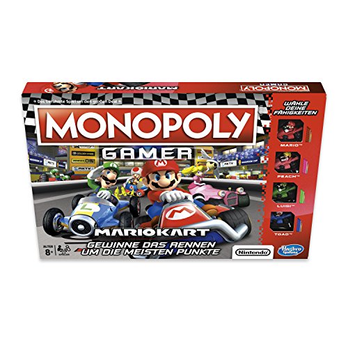 Monopoly Gamer Mario Kart, Juego de Mesa para Adultos y niños, Juego Familiar clásico de Juegos de Mesa, Juego comunitario para 2-4 Personas, a Partir de 8 años