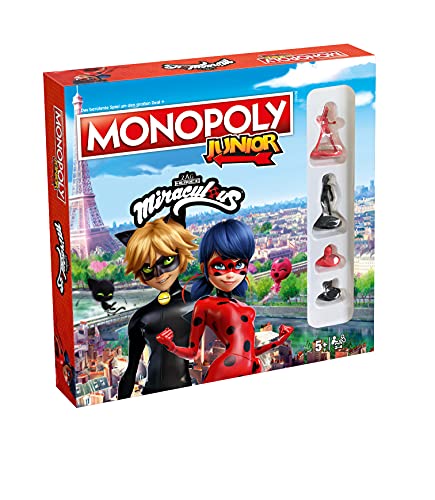 Monopoly Junior Miraculous – con Lady Bug, Cat Noir, el Kwamis de Miraculous y Muchos Otros, Edad 5 + – en alemán