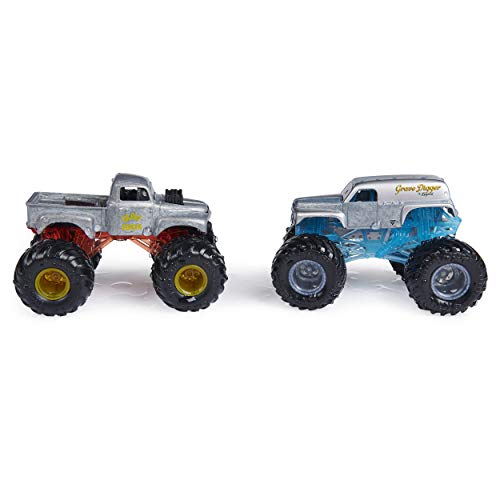 Monster Jam 2020 Color Change 1:64 Scale 2-Pack Grave Digger The Legend vs. '82 'Red Primer' Grave Digger