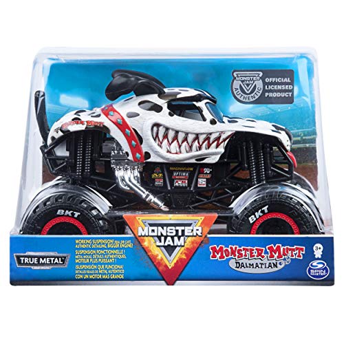 Monster Jam, Official Monster Mutt Dalmatian Monster Truck, Die-Cast Vehicle, 1:24 Scale