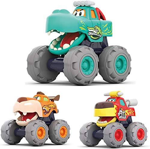 MOONTOY Camiones Monstruo Tire de los vehículos Coche Juguetes Regalos para bebés y niños de 12 Meses en adelante