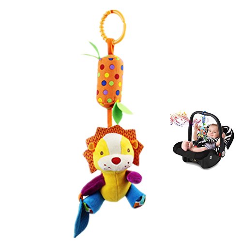 Morbuy Juguete Wind Chimes Colgante para Bebé Animal Infantil Peluche Felpa de Cochesito Cuna con Mordedor Traqueteos para Niños Niñas (león)