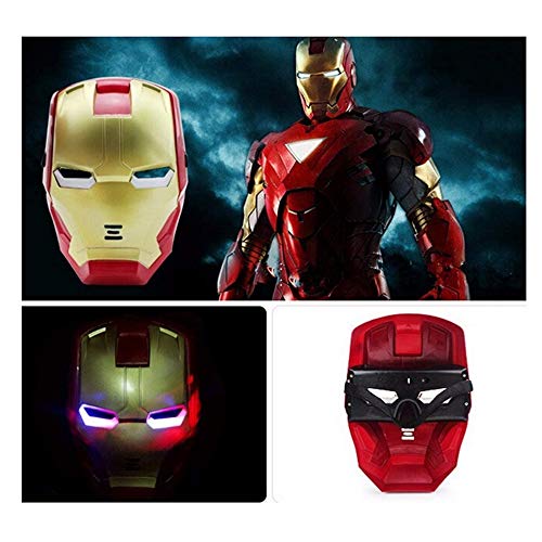 morningsilkwig 2Pcs Ironman máscara Fiesta máscara de superhéroe para Navidad Iron Man acción Traje Regalo (Rojo, S)