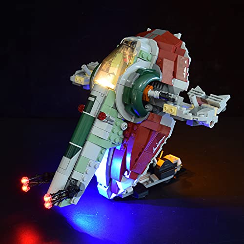 Morton3654Mam Juego de luces LED para construcción Lego Boba Fetts Starship 75312, juego de iluminación compatible con bloques de construcción Lego 75312, sin set Lego