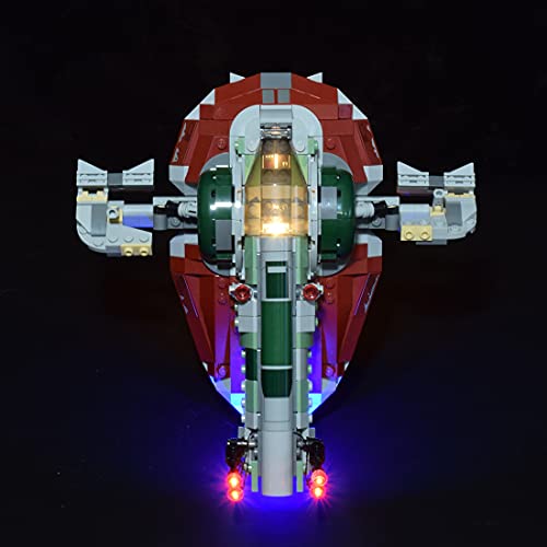 Morton3654Mam Juego de luces LED para construcción Lego Boba Fetts Starship 75312, juego de iluminación compatible con bloques de construcción Lego 75312, sin set Lego