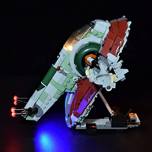 Morton3654Mam Juego de luces LED para construcción Lego Boba Fetts Starship 75312, juego de iluminación compatible con bloques de construcción Lego 75312, sin set Lego