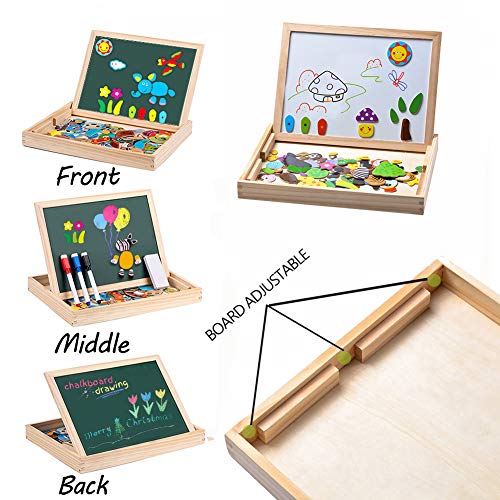 MOVEONSTEP 100 Piezas Puzzles de Madera Magnético, Rompecabezas Magnetico, Puzzle Magnetico, Pizarra Magnética Rompecabezas Madera Tablero de Dibujo de Doble Cara Juguete Educativo Niños de 3+(Panda)