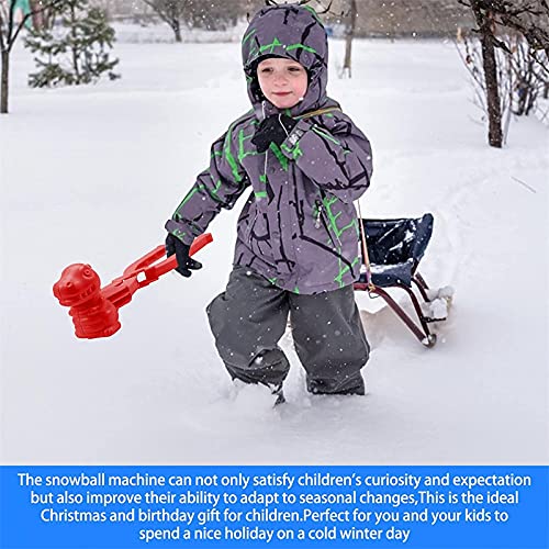 MTDBAOD Dinosaur Snowball Maker Clip,Cartoon Dinosaur Snowball Maker Tool with Handle,Snow Toys for Kids Snow Ball Play Games Maker Tool,for Outdoor Beach Sand Toy Winter Outdoor Games(5PCS) (L)