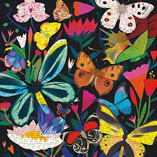 MudPuppy- Glow in Dark Puzzle/Butterflies Illuminated Rompecabezas, Multicolor (356664)