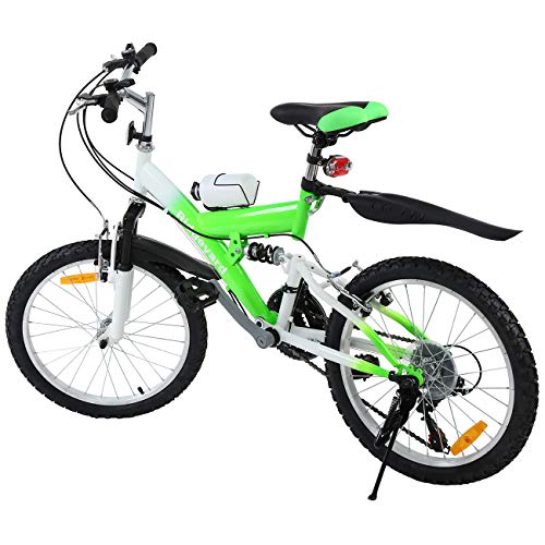 MuGuang Bicicleta de Montaña 20 Pulgadas Bicicleta Infantil 21 Speed Come with 500cc Kettle para Niños de 7 a 12 Años(Verde)