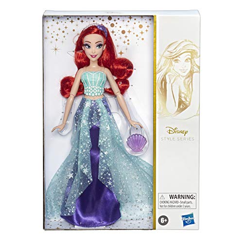 Muñeca de Moda Ariel de Disney, Vestido de Noche Moderno, Diadema, Bolso y Zapatos, Juguetes para niñas a Partir de 6 años