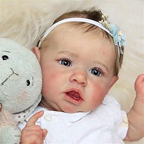 Muñeca Reborn Muñeca Niña Hecha a Mano Recién Nacida,22 Pulgadas 55 Cm Suave Cuerpo Completo Vinilo de Silicona Realista Muñecas de Bebé de La Vida Real Para Colección Niños de 3 años,Girl