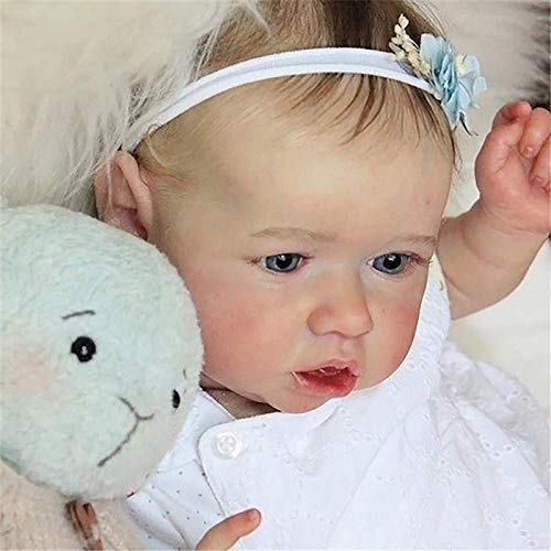 Muñeca Reborn Muñeca Niña Hecha a Mano Recién Nacida,22 Pulgadas 55 Cm Suave Cuerpo Completo Vinilo de Silicona Realista Muñecas de Bebé de La Vida Real Para Colección Niños de 3 años,Girl