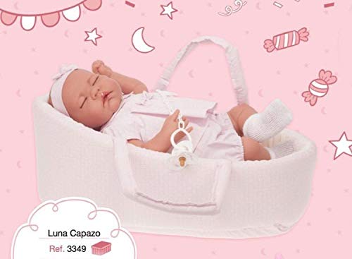 Muñecas Antonio Juan-3349 MU&NtildeECA Luna 40 CM C/CAPAZO Y Tacto Especial ARTICULADA, Multicolor, (3349)