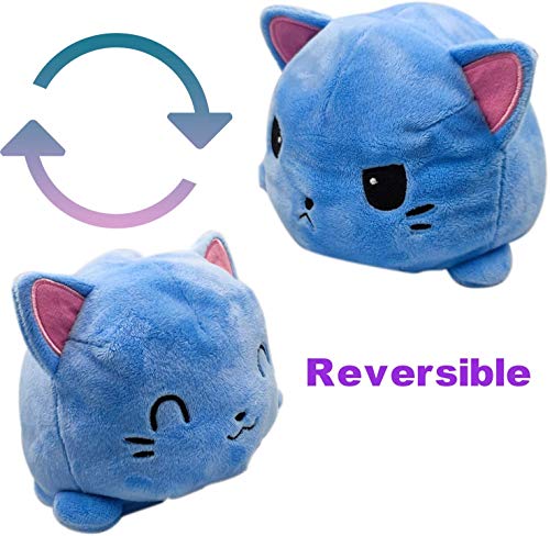 Muñeco de Perro Zorro Gato abatible de Doble Cara Suave, Pulpo Feliz / Triste muñeco de Peluche Reversible de Peluche Regalo para niños Pulpo Reversible (Gato)