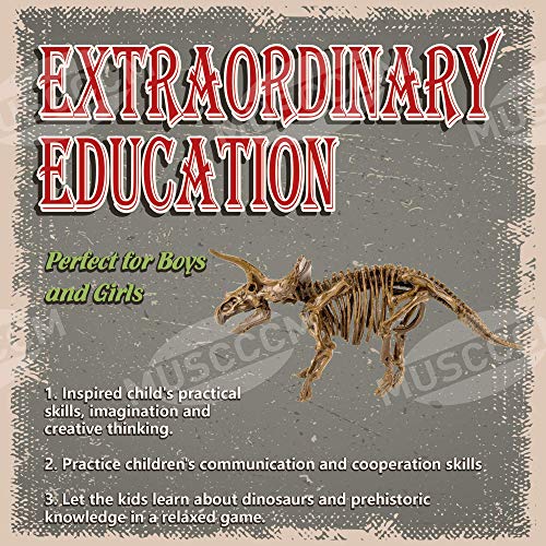 MUSCCCM Dinosaur Dig Kit Triceratops, Dino Skeleton Fossil Excavation Kit Realistic Dinosaur Model Juguetes educativos Regalo para Niños Niñas