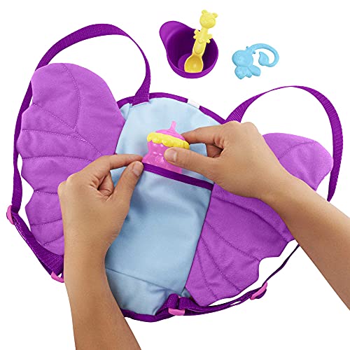 My Garden Baby Mochila mariposa para muñeco mariposa con accesorios, juguete para niñas y niños +18 meses (Mattel HBH45)