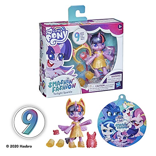 My Little Pony Smashin' Fashion-Paquete de Mariposas Twilight Sparkle (7,5 cm) con Accesorios de Moda y Sorpresa, 9 Piezas (Hasbro F1756)