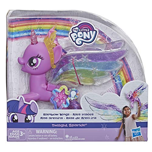 My Little Pony Toy Rainbow Wings Twilight Sparkle -- Purple Pony Figure with Lights and Moving Wings, Kids Ages 3 Years Old and Up