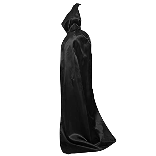 Myir JUN Largo Capa con Capucha, Unisex Adulto Niños Disfraz de Halloween Fiesta Disfraces Vampiro Traje (Negro, M)