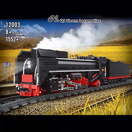 Myste Juego de construcción de tren, Mould King 12003, 2,4 G APP/RC, flotador de vapor con mando a distancia, luz y riel, 1552 bloques de montaje compatibles con Lego Technic