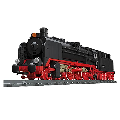 Myste Tren de tren de vapor con raíles ferrocarriles, 1173 + piezas de tren de ciudad, estilo retro, bloques de construcción, compatible con tren Lego City