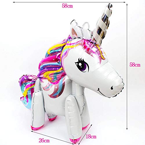 N-B Theme Party Forest 3D Animal Balloon 24inch Rainbow Unicorn Balloon with Cartoons Design Balloons In Party Birthday Rainbow Unicorn Showers Bridal Balloons Supplies Aluminium Film