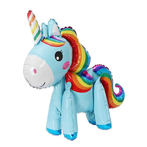 N-B Theme Party Forest 3D Animal Balloon 24inch Rainbow Unicorn Balloon with Cartoons Design Balloons In Party Birthday Rainbow Unicorn Showers Bridal Balloons Supplies Aluminium Film