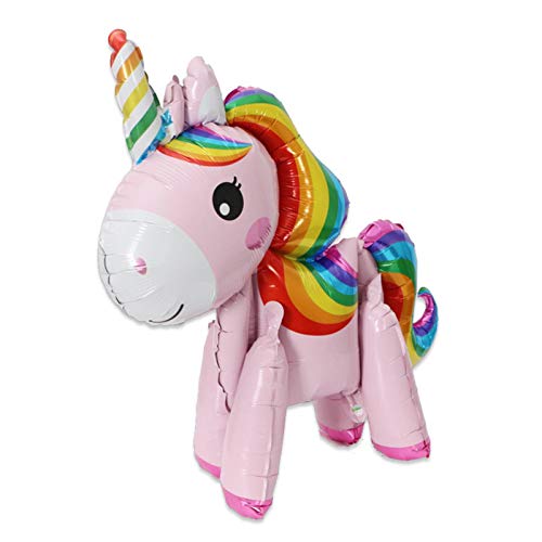 N-B Theme Party Forest 3D Animal Balloon 24inch Rainbow Unicorn Balloon with Cartoons Design Balloons In Party Birthday Rainbow Unicorn Showers Bridal Balloons Supplies Aluminium Film