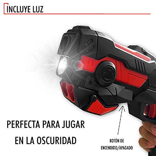 N Naturly Pistola de Dardos Espuma para Juegos de Disparos + 6 Balas Incluidas | Pistola de Juguete Luz Incorporada para Mayor Diversión