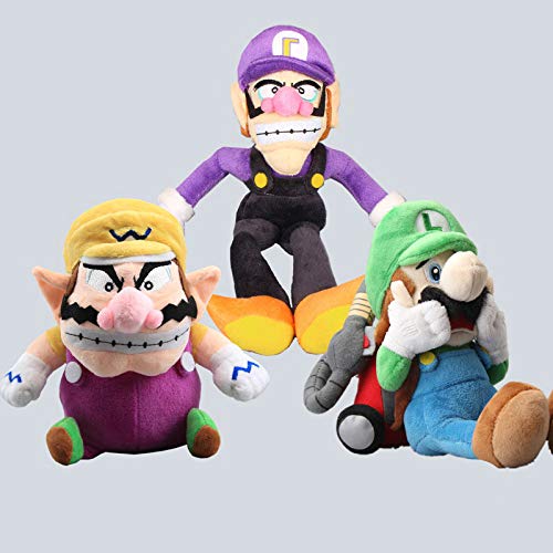 N\A 18-28cm Anime Mario Wario Luigi's Mansion Waluigi Peluches Muñeca, Peluches Juguetes, Regalo para Niños Decoración del Hogar del Coche 18-28cm 3 Piezas