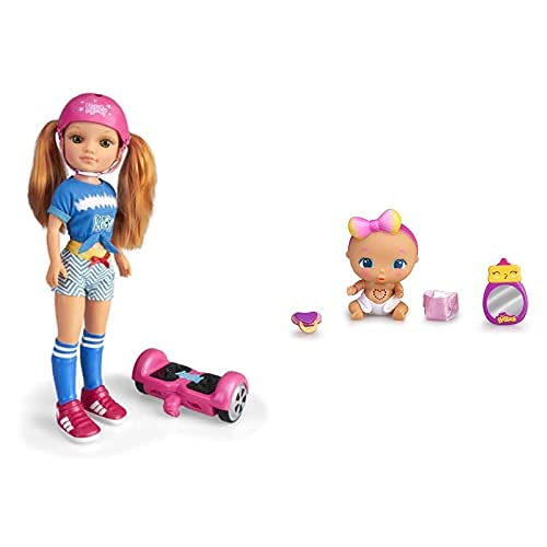 Nancy Un Día con Mi Hoverboard, Muñeca Mecánica con Patinete Hoverboard para Niños Y Niñas + The Bellies from Bellyville-Kuki Cute, Muñeca Bebé Interactiva, A Partir De 3 Años