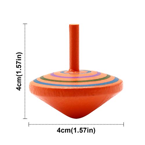 Natuce 18 PCS Peonza trompo, Juguetes para niños, Juego de peonzas, Peonzas de Madera de Colores, Creativo Juguete, Regalos para Comuniones, Niños, Niñas, Fiesta cumpleaños favores - 4 * 4 * 4 cm