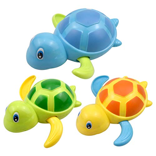 NATUCE 3 Piezas Juguetes de Baño para Bebé Niños, Natación Tortuga Juguetes, Juguetes Bañera Bebe, Juguetes de Natación del Flotante, Kit de Juguetes de Baño para Niños, Regalos para Bebé Niños Niñas