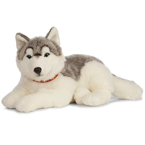 Nature-AN478 Living Nature - Peluche gigante para perro Husky, color gris y blanco (60 cm), grey & white (Keycraft AN478 , color/modelo surtido