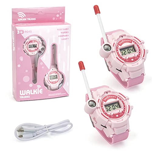 NC Watch Walkie-Talkie 2 Piezas Walkie-Talkie para NiñOs Reloj Inteligente para NiñOs Puede Hablar De Forma Remota con BrúJula Y Linterna Carga USB Adecuada para Exteriores