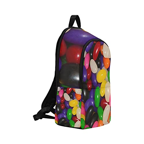 Neceser de Viaje para Mujer Jelly Beans Caramelo Azúcar Dulces Verde Morado Rojo Durable Resistente al Agua Mochilas clásicas Frescas Mochilas para niñas Mochilas Colgantes para ma