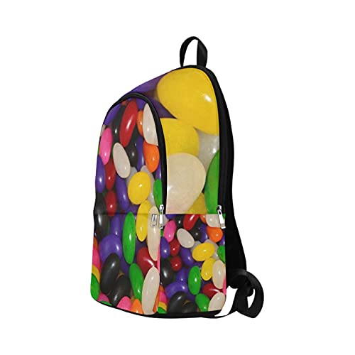 Neceser de Viaje para Mujer Jelly Beans Caramelo Azúcar Dulces Verde Morado Rojo Durable Resistente al Agua Mochilas clásicas Frescas Mochilas para niñas Mochilas Colgantes para ma