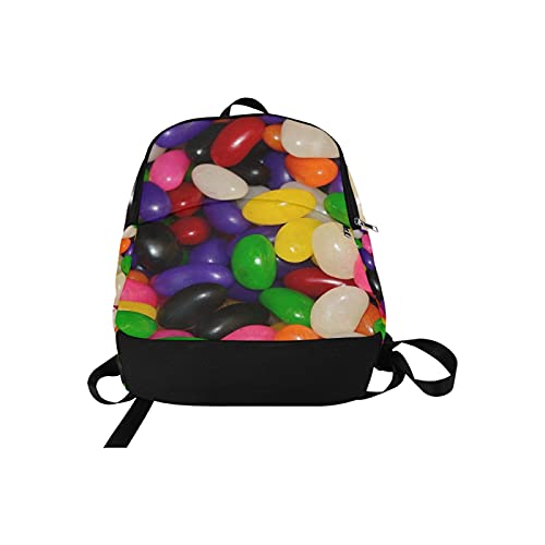 Neceser de Viaje para Mujer Jelly Beans Caramelo Azúcar Dulces Verde Morado Rojo Durable Resistente al Agua Mochilas clásicas Frescas Mochilas para niñas Mochilas Colgantes para ma