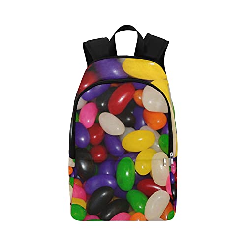 Neceser de Viaje para Mujer Jelly Beans Caramelo Azúcar Dulces Verde Morado Rojo Durable Resistente al Agua Mochilas clásicas Frescas Mochilas para niñas Mochilas Colgantes para ma