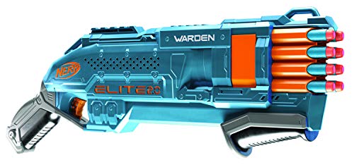 Nerf Elite 2.0 Warden DB-8 Blaster, 16 Dardos Nerf, 2 Dardos al Mismo Tiempo, riel táctico para Ajustar, Disparo rápido