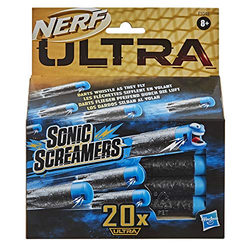 Nerf Sonic Screamers-Paquete de Recarga de 20 Silbato de Dardos a través del Aire – Compatible Solo Ultra Blasters (Hasbro F1048EU4)