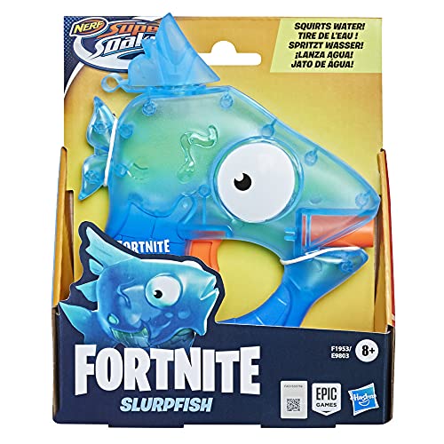 Nerf Super Soaker - Lanzador de Agua Fortnite Slurpfish - Diseño Slurpfish - Formato Micro - para niños, Adolescentes y Adultos