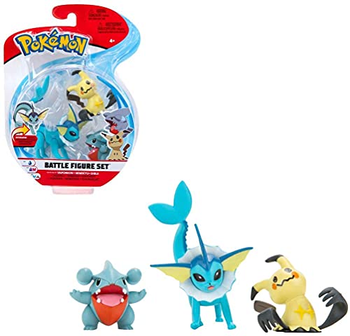 NEW Pokemon Battle Figure Set Vaporeon,Mimikyu