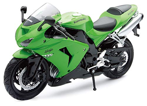 New Ray 42443 I - Motocicleta Kawasaki ZX 10 R / HONDA CBR, Vehículo en miniatura, escala 1:12, Verde / negro