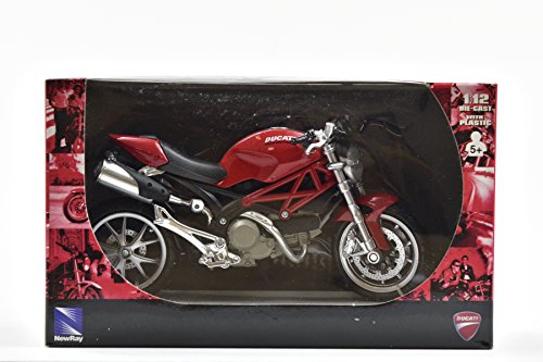 New Ray 44023, Ducati Monster 1100 - Moto a escala 1:12, Colores aleatorios, 1 Pieza , color/modelo surtido