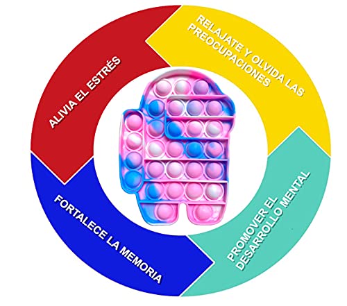 NF ROADTOLOVE Fidget Toy Juguete Antiestres - Pop It Sensorial Among Us para Niños y Adultos Bubble Push -Juguetes Antiestrés de Explotar Burbujas para Aliviar estrés y Ansiedad (Rosado)