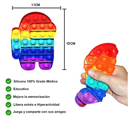 NF ROADTOLOVE Pop it Fidget Toy | Juguete Sensorial Antiestres para Niños y Adultos | Bubble Push Pop | Juguetes de Explotar Burbujas para Aliviar Ansiedad y Estrés | Pop it Among us L .