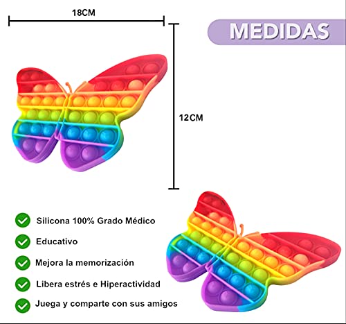 NF ROADTOLOVE Pop it Fidget Toy | Juguete Sensorial Antiestres para Niños y Adultos | Bubble Push Pop | Juguetes de Explotar Burbujas para Aliviar Ansiedad y Estrés | Pop it Mariposa Niñas .